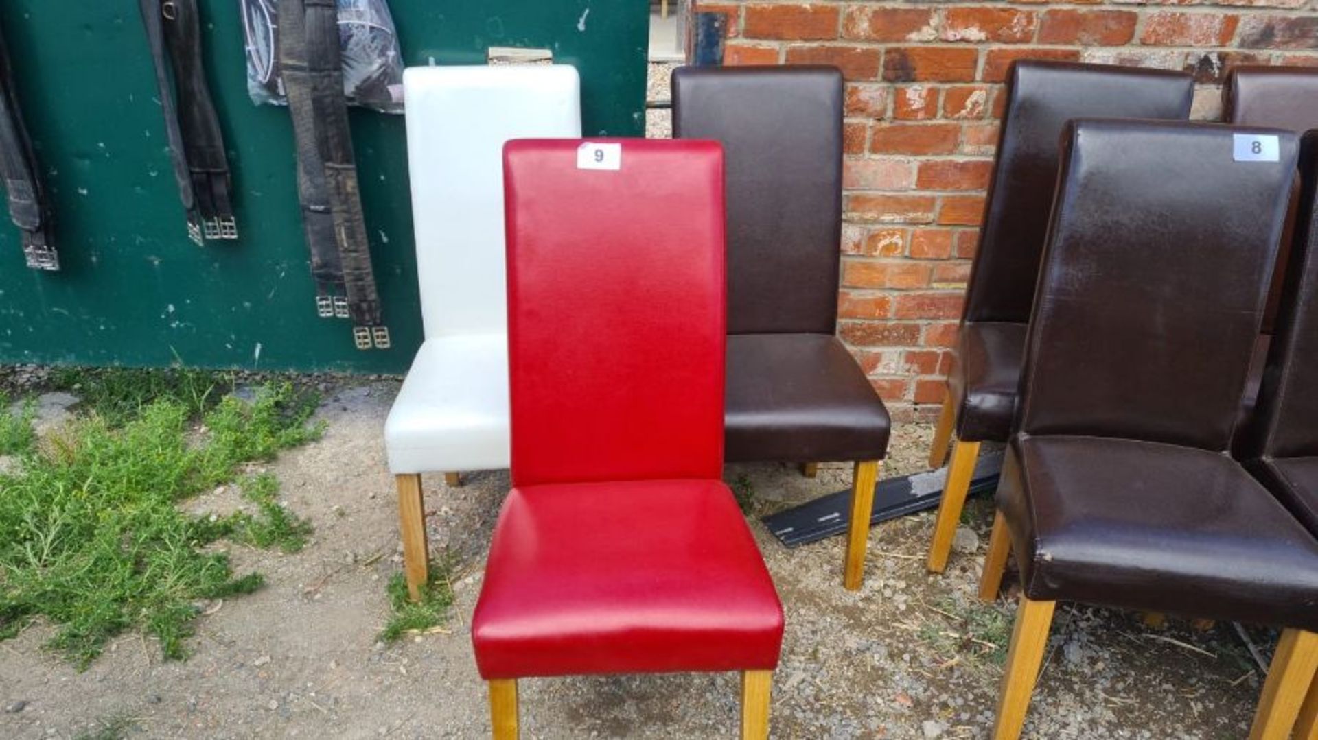 3 leather dining room chairs