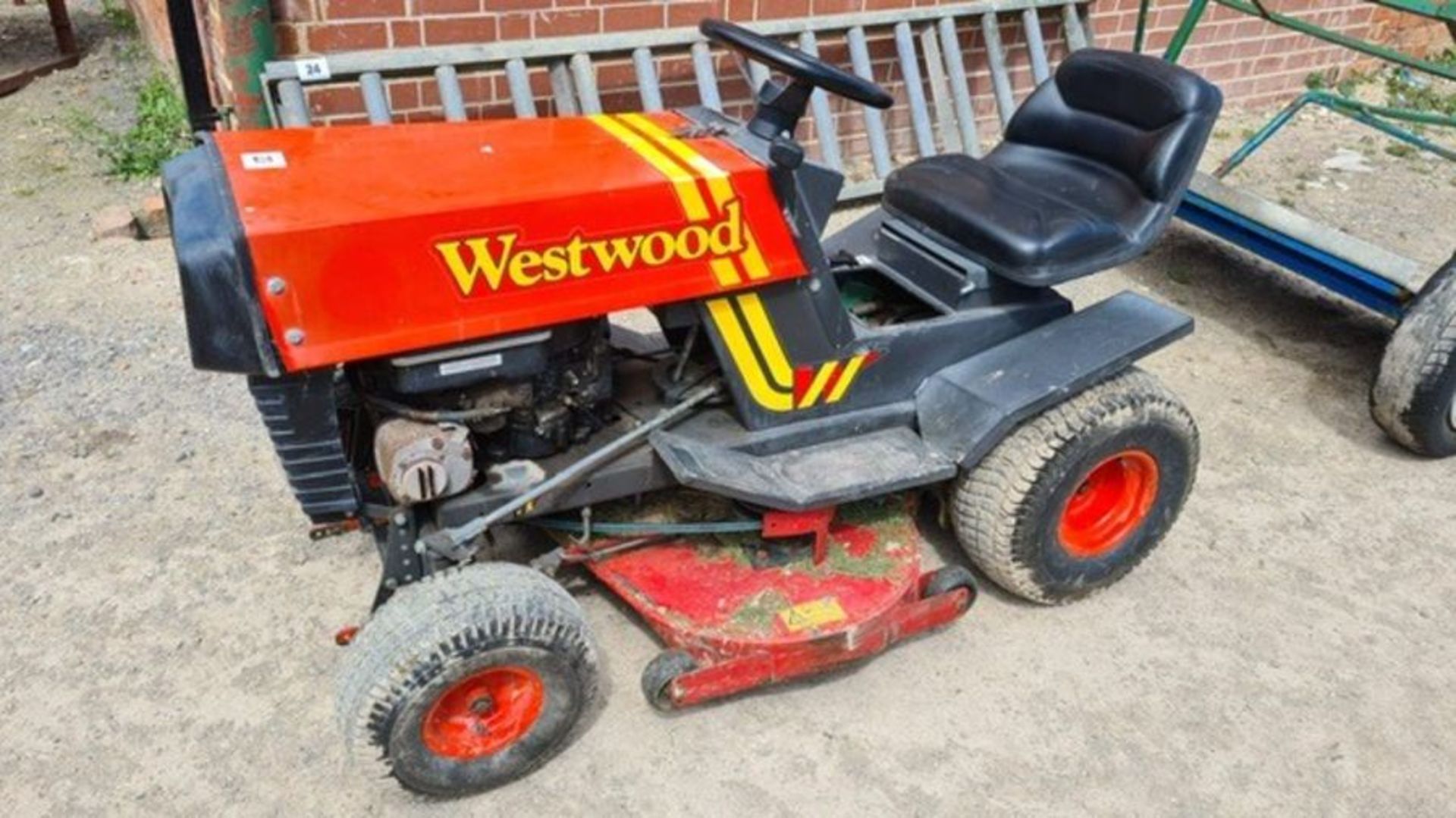 (95) Westwood 36in ride on mower, serial number 001253, key in office