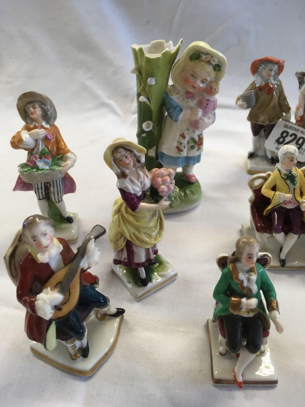 SHELF OF SMALL PORCELAIN FIGURES, MOSTLY WITH CROWN OVER 'N' MARK - Image 2 of 13