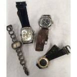 BAG OF MISC WATCHES ON LEATHER & METAL STRAPS