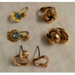 3 PAIRS OF GOLD COLOURED EARRINGS