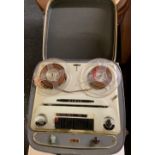 VINTAGE CIVIC PORTABLE REEL TO REEL TAPE RECORDER