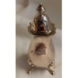 A SILVER PEPPER CASTER, B'HAM BY W&H