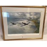 LARGE FRAMED LIMITED EDITION PRINT OF FRANK WOOTTON, ROYAL AIRFORCE BENEVOLENT FUND 50TH