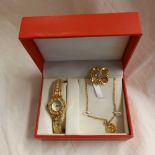 BOXED WATCHES, NECKLACE & BROOCH