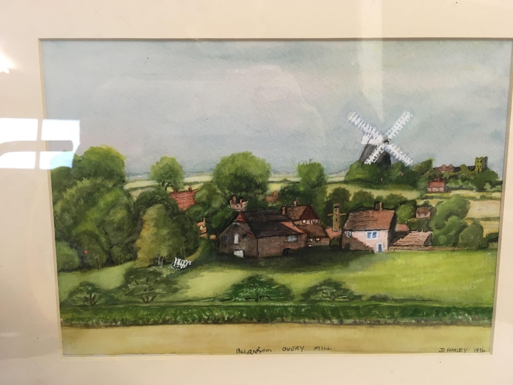 PAIR OF WATERCOLOURS BY D FARLEY, ONE OF BURNHAM BOVARY MILL - Image 2 of 5