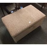 GREY UPHOLSTERED OTTOMAN OR BLANKET BOX WITH HINGED LID