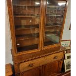 LARGE MAHOGANY BREAK FRONT SECRETAIRE BOOKCASE, 4ft 6'' WIDE X 8ft TALL X 1ft 9'' DEEP