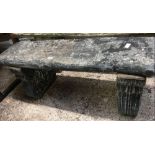 RE-CONSTITUTED STONE GARDEN SEAT APPROX 42'' LONG