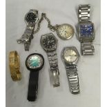 BAG OF MISC WATCHES WITH STAINLESS STEEL STRAPS