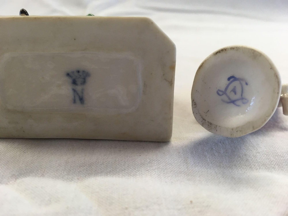 SHELF OF SMALL PORCELAIN FIGURES, MOSTLY WITH CROWN OVER 'N' MARK - Image 13 of 13