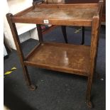 OAK 2 TIER TEA TROLLEY