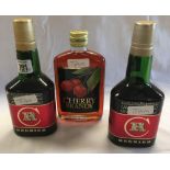 3 SMALL BOTTLES OF CHERRY BRANDY