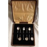6 SILVER HALL MARKED BEAN SPOONS