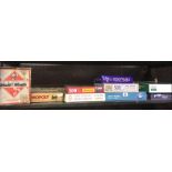 SHELF OF VARIOUS JIGSAW PUZZLES & BOXED MONOPOLY GAME
