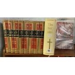 8 VOLUMES OF THE BOOK OF KNOWLEDGE, LARGE HOLY BIBLE & INSPECTOR MORSE MAGAZINES