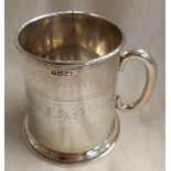 A SILVER CHRISTENING TANKARD, B'HAM 1935 BY B&C