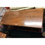 LARGE MAHOGANY COFFEE TABLE WITH CARVED LEGS, 4ft 6'' X 22'' & LARGE MAHOGANY COFFEE TABLE WITH