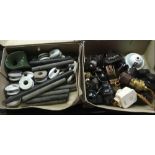 2 BOXES OF VINTAGE PLUGS & SOCKETS & SUPERIOR INSULATORS