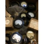 CARTON OF VARIOUS METERS INCL; AMP METERS, VOLT METERS & OTHERS, MAINLY EX WD