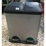 METAL & PLASTIC DOUBLE RECYCLING BIN