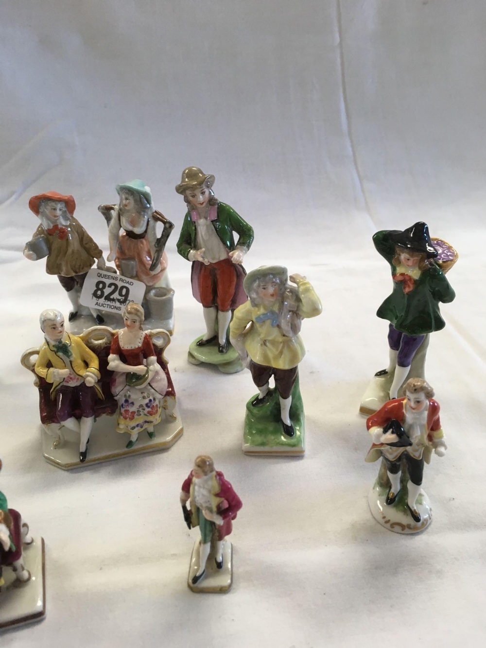 SHELF OF SMALL PORCELAIN FIGURES, MOSTLY WITH CROWN OVER 'N' MARK - Image 3 of 13