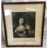 ENGRAVING OF MISS LINLEY AND HER BROTHER AFTER J GAINSBOROUGH RA, ENGRAVED BY NORMAN HIRST,