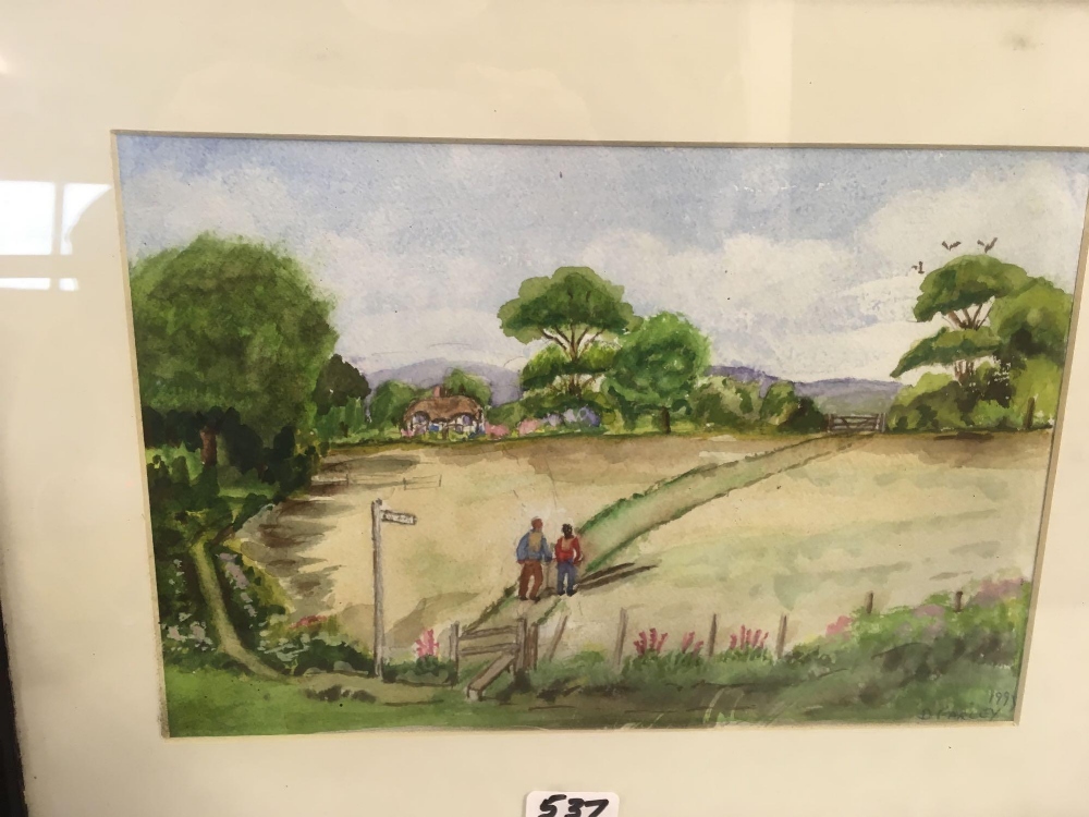 PAIR OF WATERCOLOURS BY D FARLEY, ONE OF BURNHAM BOVARY MILL - Image 4 of 5