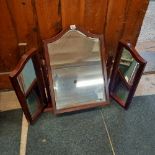 REPRODUCTION MAHOGANY TRIPLE MIRROR