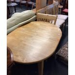 EXTENDING PINE BREAKFAST TABLE WITH 4 UPHOLSTERED CHAIR 3ft 6'' LONG EXTENDING TO 5ft APPROX