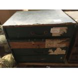 4 DRAWER CABINET WITH STUART TURNER CATALOGUES & A PLAN FOR A STUART SIRUS STEAM ENGNE