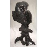 RESIN FIGURE OF AN OWL ON TREE ROOT BY THE QUACKERS COMPANY