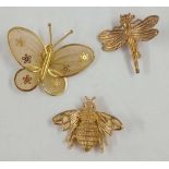 BAG OF BUTTERFLY & DRAGONFLY BROOCHES