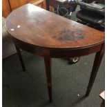 MAHOGANY HALF MOON HALL TABLE