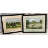 PAIR OF WATERCOLOURS BY D FARLEY, ONE OF BURNHAM BOVARY MILL