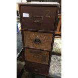 4 DRAWER WOODEN CABINET WITH CONTENTS INCL; RARE PACKAGING TAPE BY TUNGSRAM & OTHER CONTENTS