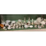 SHELF OF CRESTED CHINA ETC