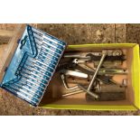 CARTON OF BOXED SPANNERS & A CASE SET OF INSTRUMENT SCREWDRIVERS