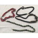 FOUR BEAD NECKLACES