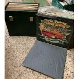2 RECORD CASES WITH COUNTRY & WESTERN MUSIC, JIM REEVES, SHAKING STEVENS, ELVIS & GOLDEN GREATS OF