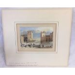 19THC WATERCOLOUR VIEW OF ANGERA CASTLE, LAKE MAGGIORE, UNFRAMED