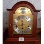 MODERN BRASS FACED CHIMING MANTLE CLOCK