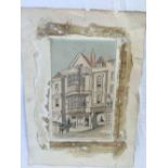 WATERCOLOUR OF SIR PAUL PINDAR'S STOUT HOUSE, BISHOPSGATE, LONDON, UNFRAMED