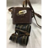 PAIR OF AIR MINISTRY BINOCULARS FOR NIGHT USE IN LEATHER CARRY CASE