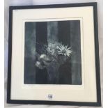 UNIQUE SINGLE EDITION PRINT ENTITLED ''FLOWERS'' BY WASAKO WHITEHOUSE, NUMBERED, TITLED & SIGNED