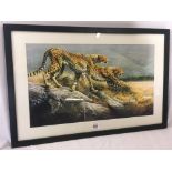 LIMITED EDITION WILD LIFE PRINT OF CHEETAHS ''CALL OF THE WILD'' BY DICK VAN HEERDE WITH CERTIFICATE