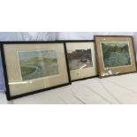 GROUP OF 3 COLOURED SPORTING PRINTS OF FISHING SUBJECTS, ANGLERS RIVER FISHING, ONE BY HAROLD