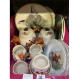 CARTON OF HUNTING THEME CHINAWARE