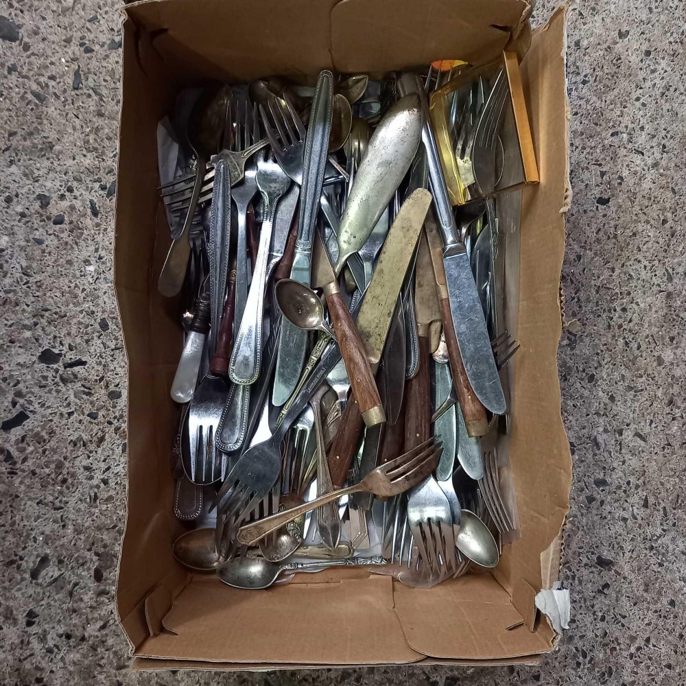 CARTON WITH KNIVES & FORKS