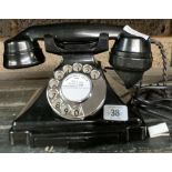 BLACK BAKELITE TELEPHONE GPO 1232L WITH DRAWER POSSIBLY REPRO